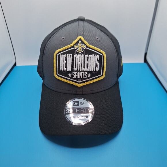 New Orleans Saints Hat M/L Cap Stretch Draft Logo Mesh Back New Era NFL - Picture 1 of 7
